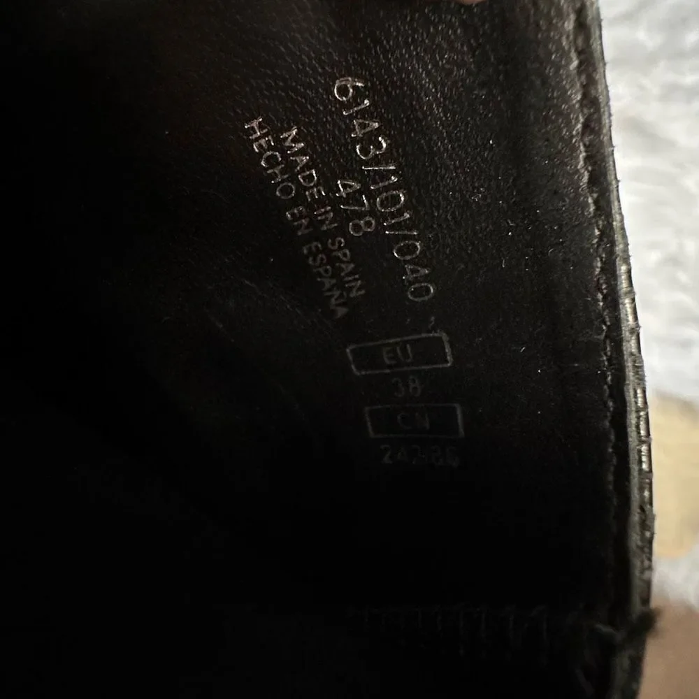 Zara basic collection black bootie, zippered back